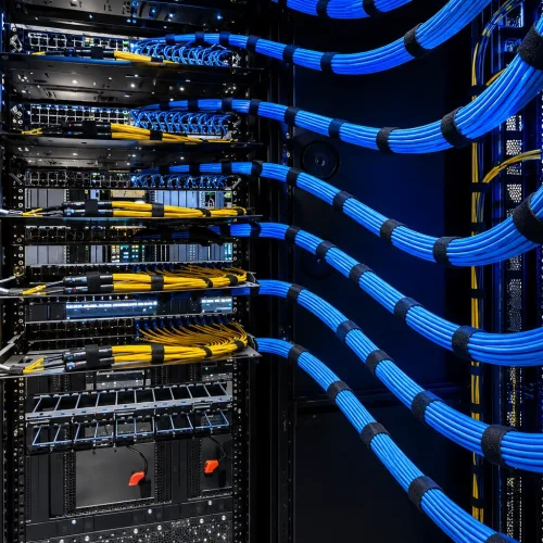 Structured network cabling and server rack installation for business connectivity
